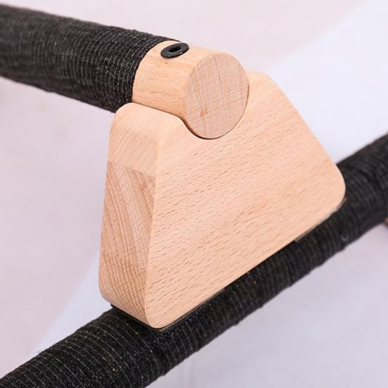 2Pcs Wooden Push-Up Bar Stand Ergonomic Anti-slip Grip Home Gym Floor Workout Strength Training Push-up Parallettes Bar Fitness Handle