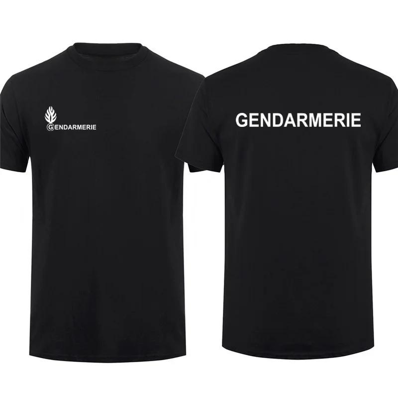 Short Casual Cotton ShirtsFrench Gendarmerie T Shirt Short Sleeve Gendarmerie PSIG T-shirt Man Sweat-absorbent T-shirt Tops Tees