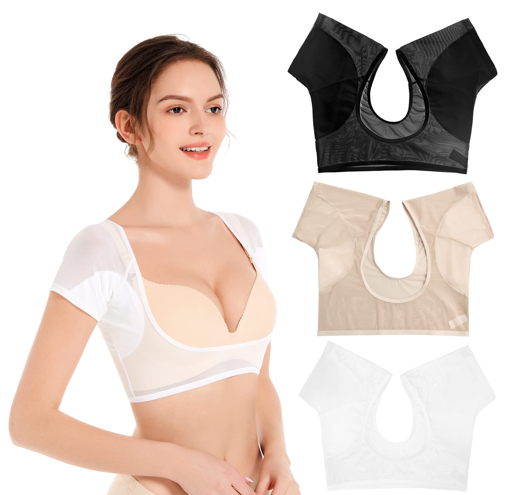 

сетчатый сетчатый материал кожа [VAVIICLO] Влагоотводящее нижнее белье, ультратонкий жилет, просвечивающий (M, черный, белый, цветной, набор из 3 цветов)