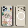 Magnetic For Magsafe Case For iPhone 17 Pro Max Colorful Stars Travel Label Print Soft Silicone Phone Cover For iPhone 16 15 14 13 Pro Max 16e 17e