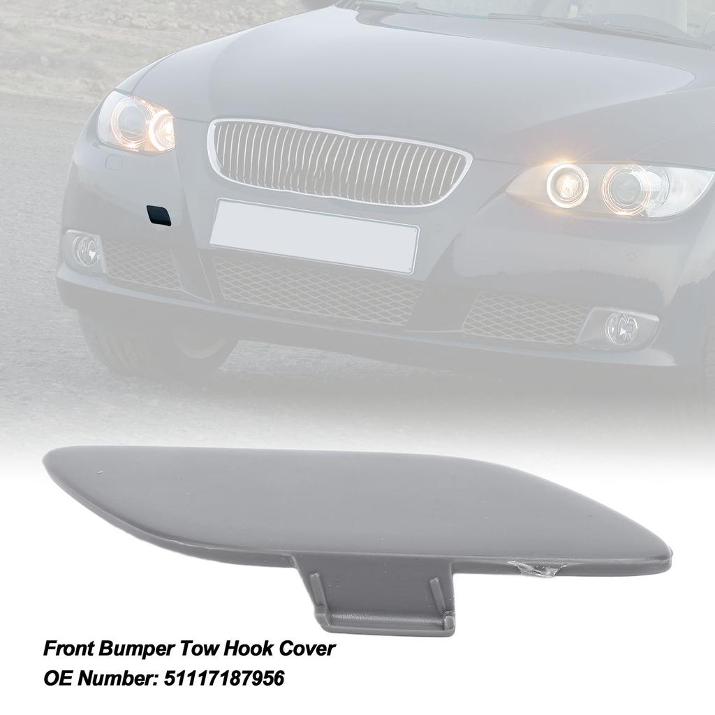 Front Bumper Tow Hook Cover Front Towing Eye Hook Waterproof 51117187956 Easy To Install for E92 E93 3‑Series 2006 To 2009