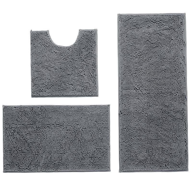 Mat Fashion Wool Comfortable Simple Toilet Bathroom Absorbent Set Threepiece