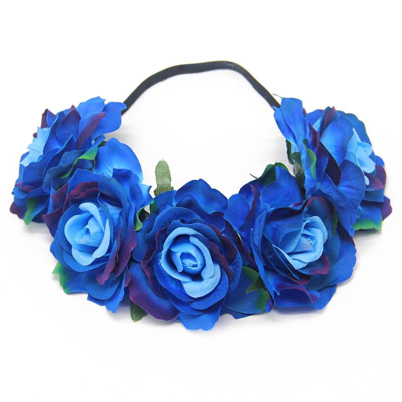 Bridal Holiday Wreath, Simulation Rose Flower Headband, Christmas Mardi Gras Ball Party Head