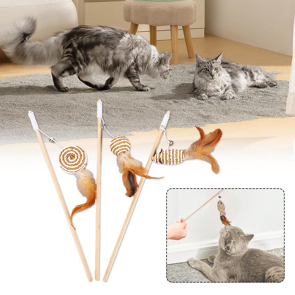 Novel Goldfishes Cat Wand Interactive Play For Feline Friend Cat Teaser Cat Toys Cute Practical