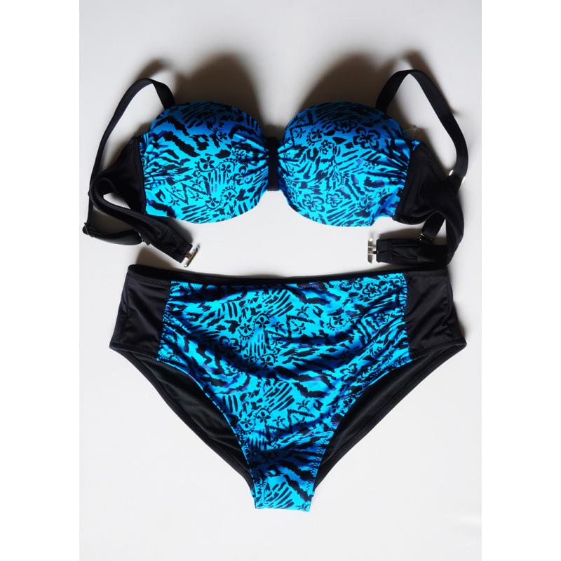 

2025 Korean Style Sexy Gathered Bikini Swimsuit by Hanligu Large чорний