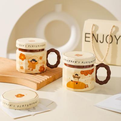 Retro Mädchen Tasse für beste Freundin Souvenirs Paar Keramiktasse Trinkwasserbecher für Mädchen Büro Kaffeetasse