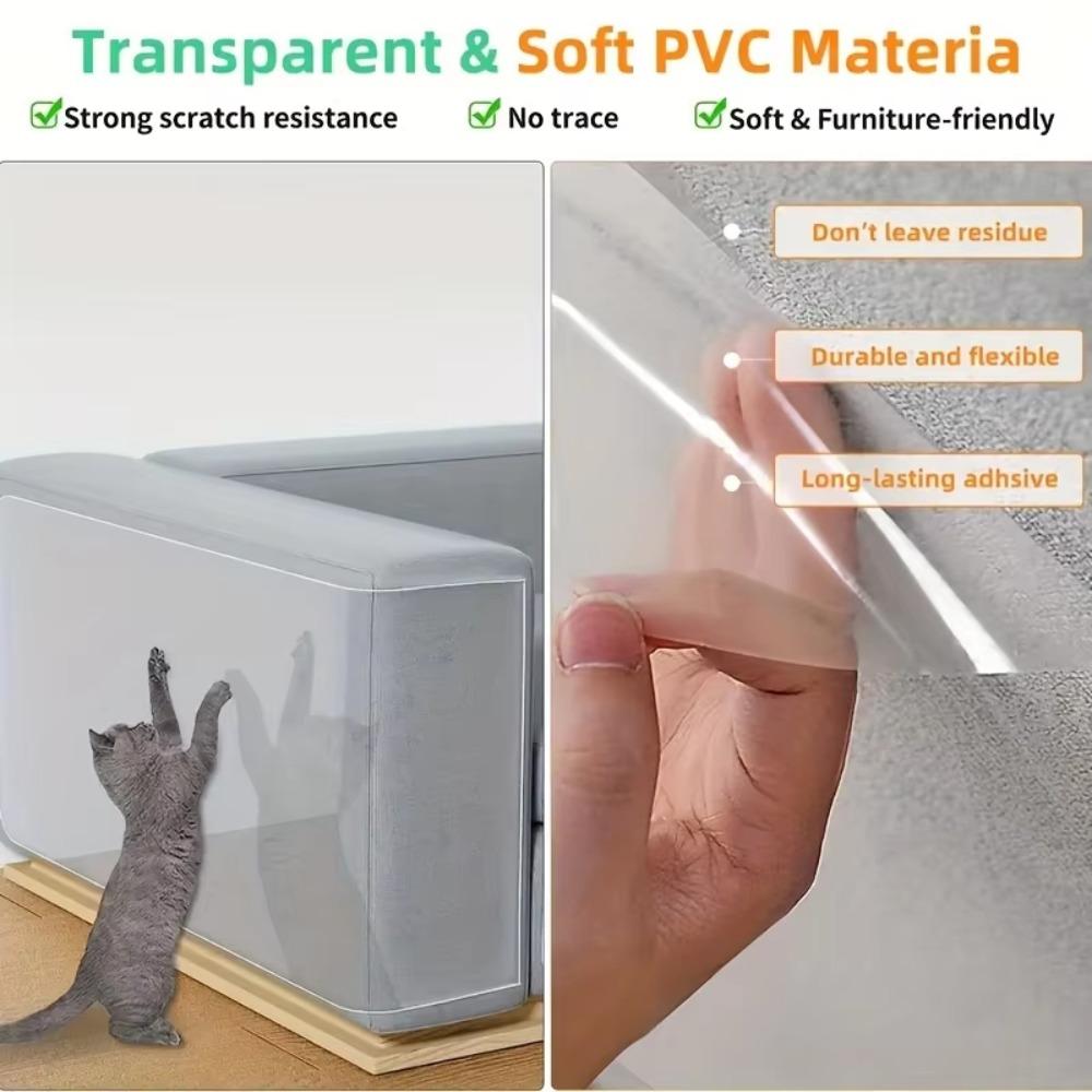 Odlepitelná páska proti škrábání koček PVC Průhledné podložky chránící gauč Samolepky Pro gauč Pohovku