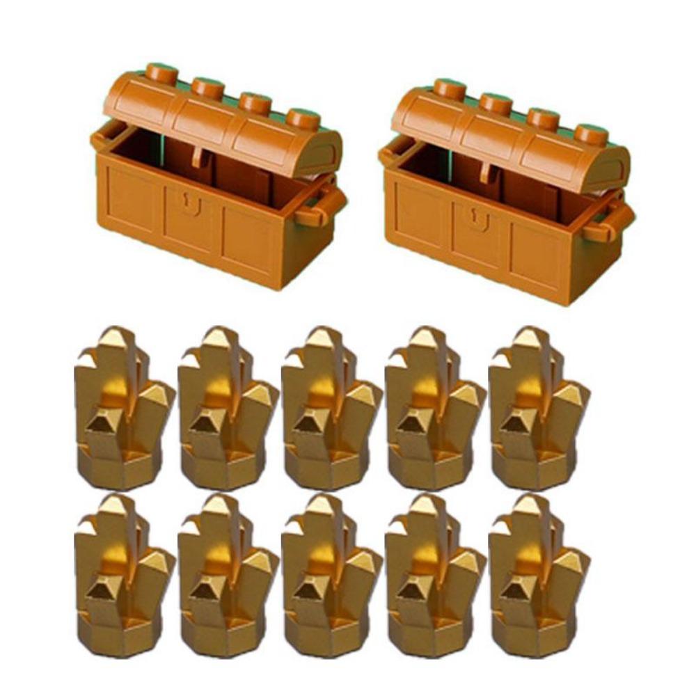 

MOC Персонаж Сцена Строительные Блоки Аксессуары Сейфы для Сокровищ Золотые и Серебряные Руды Алмазы Коробки для Долларов Ключи Игрушки Подарочные Кирпичики