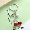 Red Cherry Pearl Resin Keychain Pendant