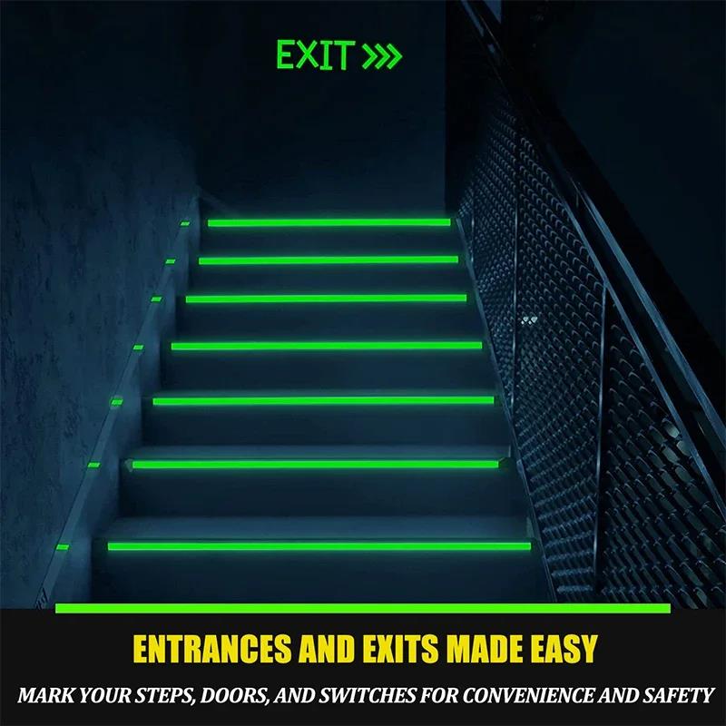 5M Glow in Dark Tape Fluorescent Adhesive Warning Strips for Home Night Vision Luminous Double Sided Glow Stickers for PartyPinstriping Tape 3