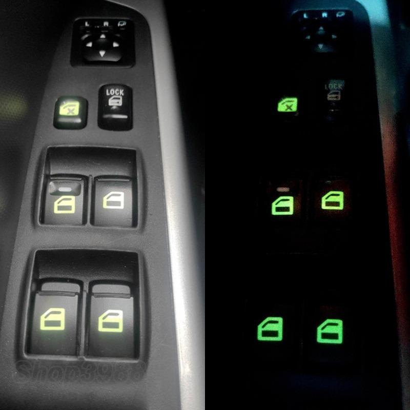 Car Window Luminous Sticker Button Door Night Safety Fluorescent Decals Switch Car Sticker for Car Benz Hyundai Kia