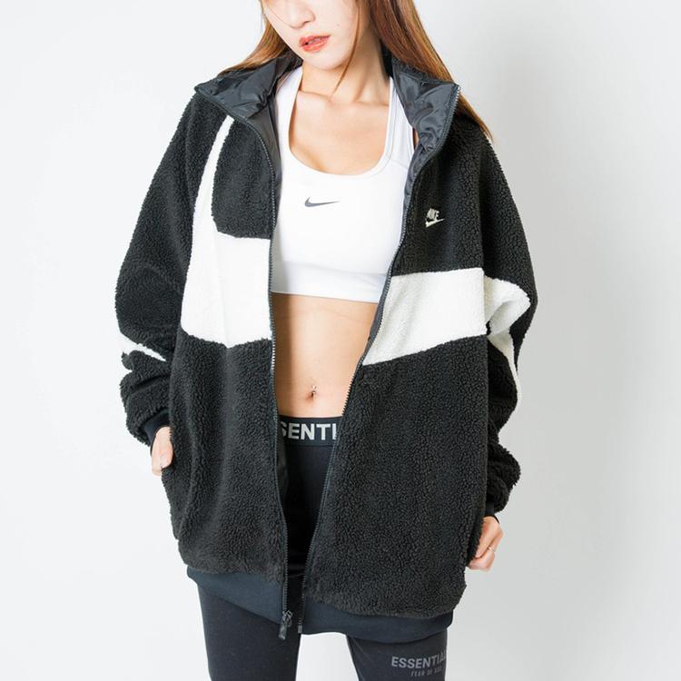 Nike Velká oboustranná bunda Boa Swoosh Černá Pánské svrchní oblečení BQ6546-011