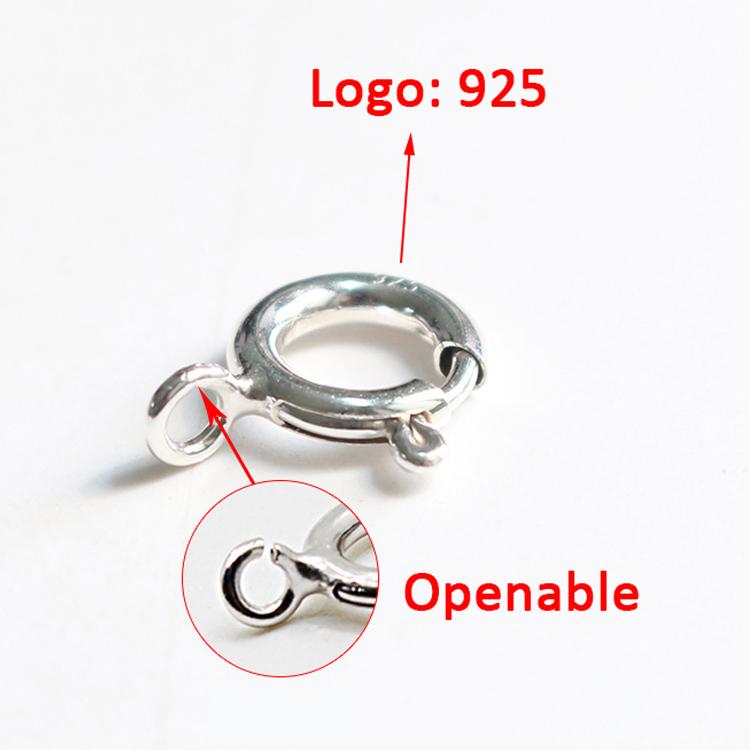 4pcs 925 Silver Spring Ring Clasp with Open Jump Ring Clasps for Bracelet Necklace Chain Connector Jewelry Making Components