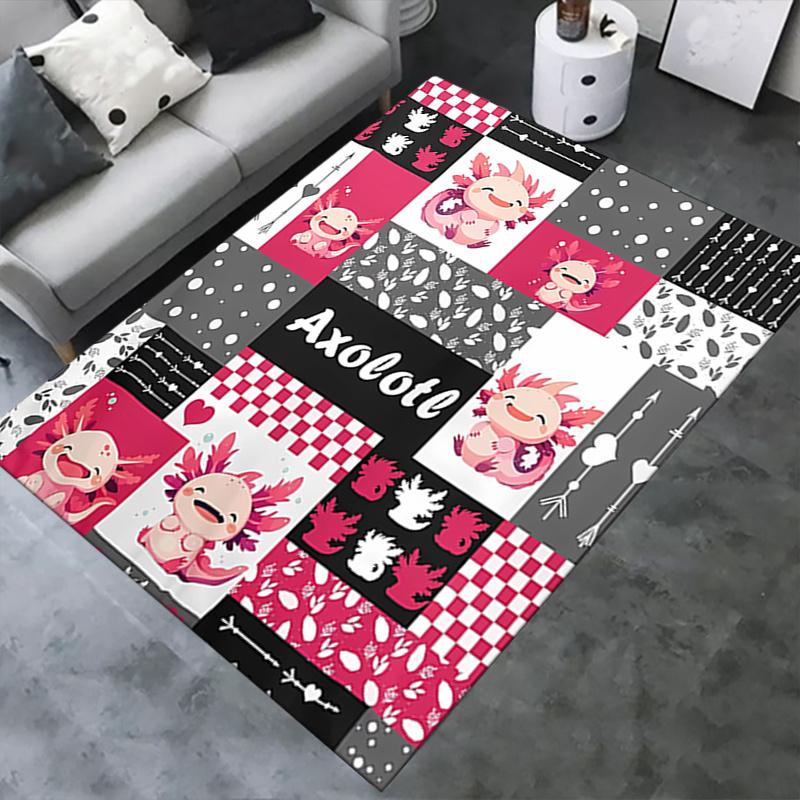 1pc Axolotl,Cute,Cartoon Office Carpet Soft Polyester Entrance Carpet Washable Non Slip Machine Wash