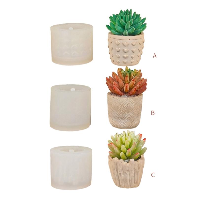3D Relief Heart Vase Mold DIY Succulent Flower Pots Silicone Mold for DIY Crafts Unique Planter Candle Holder Gypsum