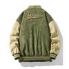 Men Autumn Faux Suede Jacket Baseball Uniform Jacket Coats Men Street Retro Loose Casual Thickened Jacket Fashion Casual Jacket