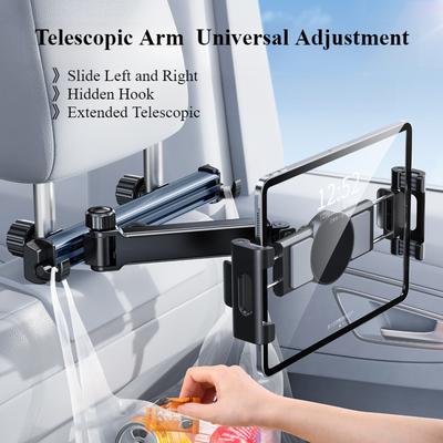 Eary Tablet Holder for Car Backseat Extension Arm Car Headrest Mount Back Seat for Kids Adults Travel for 4.7-12.9"Devices iPad