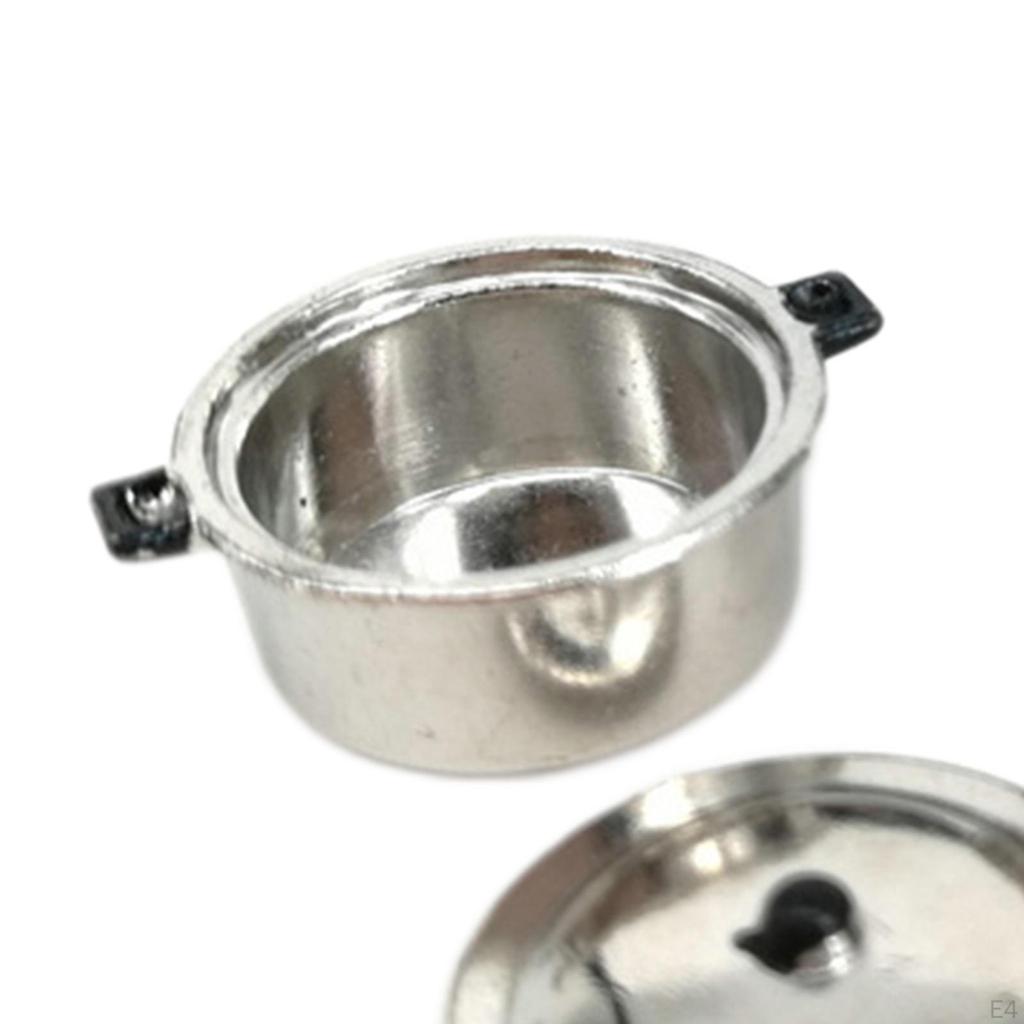 1/12 Scale Dollhouse Cooking Pots Food Set for Decor Pretend Play Holiday Gifts