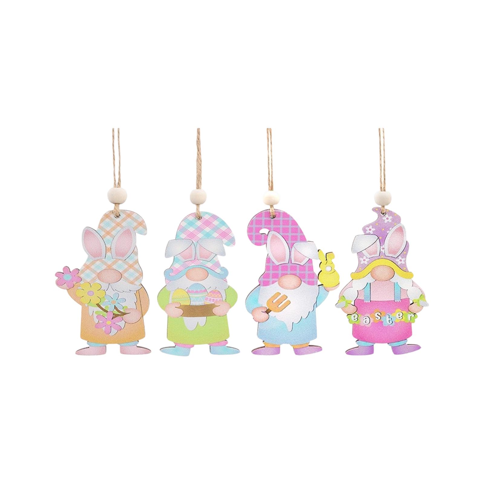 

Деревянные украшения Яйца Воскресения 4 шт./набор Милый Безликий Подвеска Старика One Size