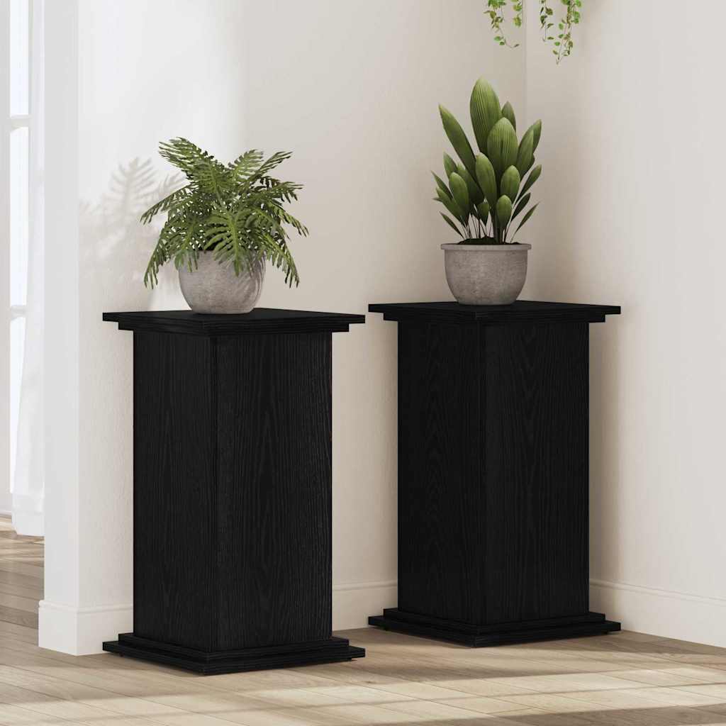 Suport pentru plante efect lemn de stejar negru 33 x 33 x 60 cm