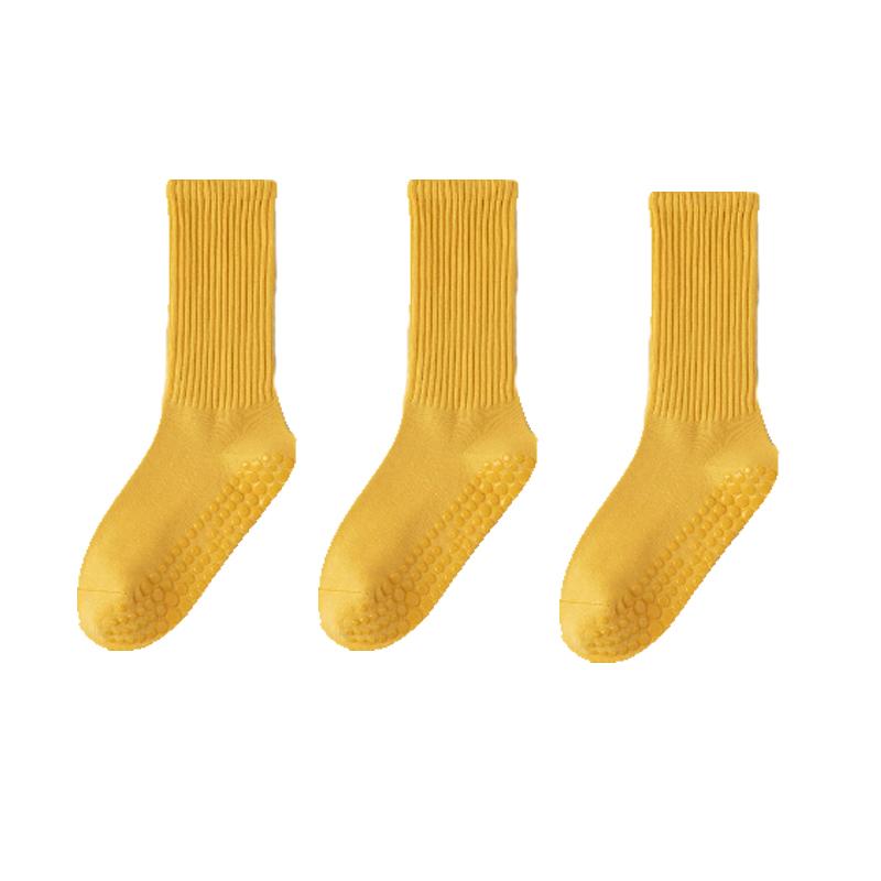 3 Pairs Women's Yoga Socks Mid Calf Non-slip Pilates Socks For Women Solid Color Breathable Fitness Dance Gym Training Socks