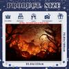 2D flat design 1 eerie Halloween-themed banner - terrifying pumpkin landscape.PMJ