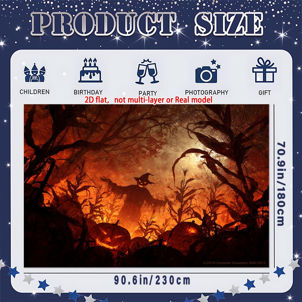 2D flat design 1 eerie Halloween-themed banner - terrifying pumpkin landscape.PMJ