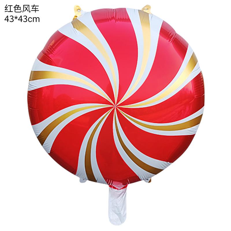 

18-дюймова кругла повітряна куля-вітряк спіральна алюмінієва фольга кругла куля повітряна куля-льодяник цукеркова модель день народження прикраса для вечірки 18 inch red gold edge spiral ball