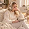 Windproof Ear Warmers Knitted Faux Fur Earmuffs Warm Plush Soft Thickened Fleece Cold Weather Accessories Warmers Protection Headband for