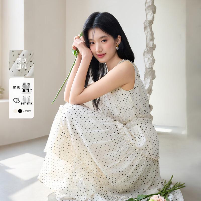 

Polka Dot Sleeveless A-line Dress M