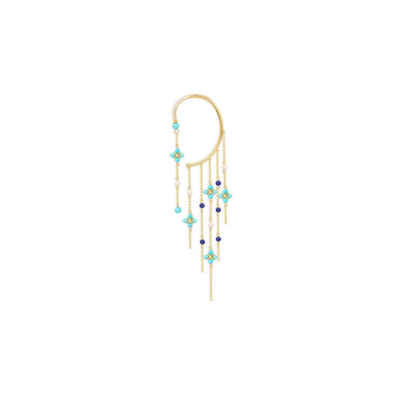 APM Monaco Roman style original new style light luxury single chain pendant ear clip women s gold yellow AE13267MY