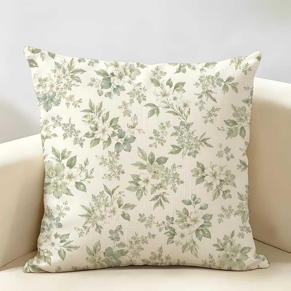 Vintage Ditsy Floral Country Bloom Cushion Cover Natural Linen Organic Fabric DoubleSided Printing Room Sofa Decor Pillow Case