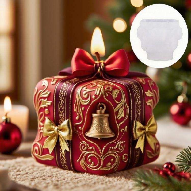Christmas Gift Box Silicone Candle Mold For Candle Soap Holiday Decoration Multipurpose Silicones Mould For Epoxy Resin