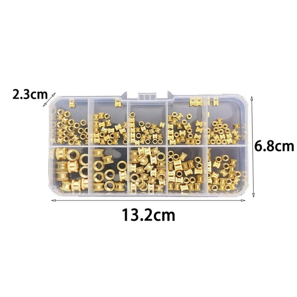 220Pcs M2 M2.5 M3 M4 M5 M6 Brass Heat Set Insert Nuts High Temperature Resistance CNC Machining Embedded Nutsert