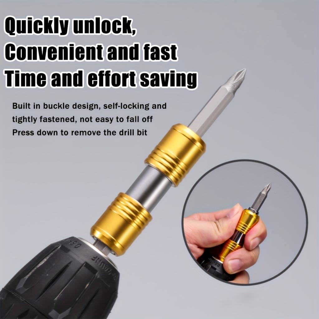 Double Head Screwdirver Bit Holder Quick Release Double Head Drill Bit Holder 1/4 Inch Hex Inner Hole for Power Drill