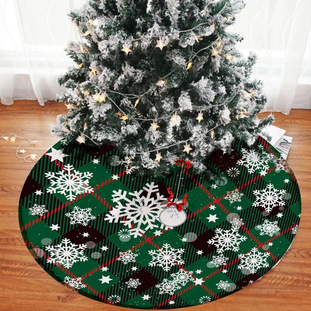 Plush Material Xmas Tree Mat Red Swirl Design Tree Base Cover Christmas Tree Skirt  New Year Party