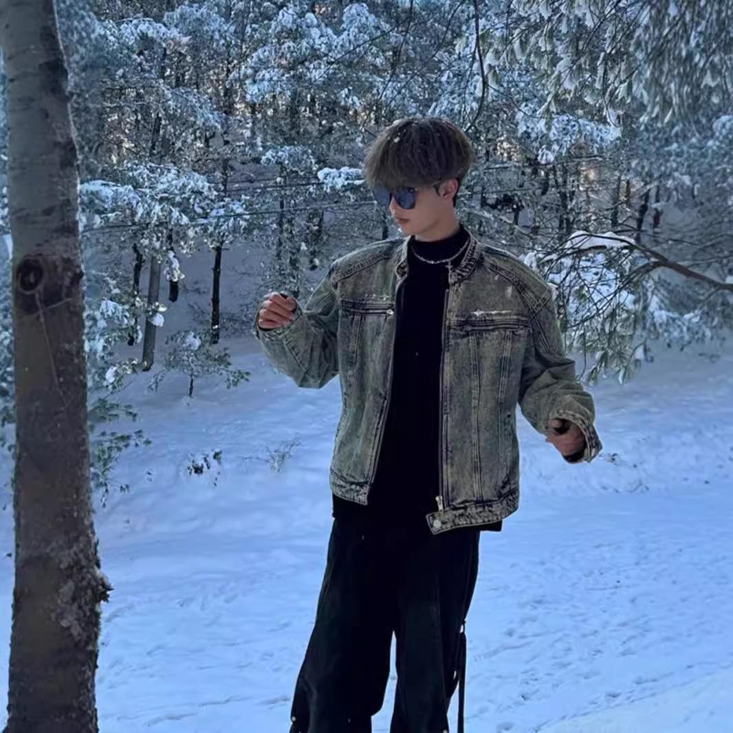 Американская короткая джинсовая куртка мужская — фото 4