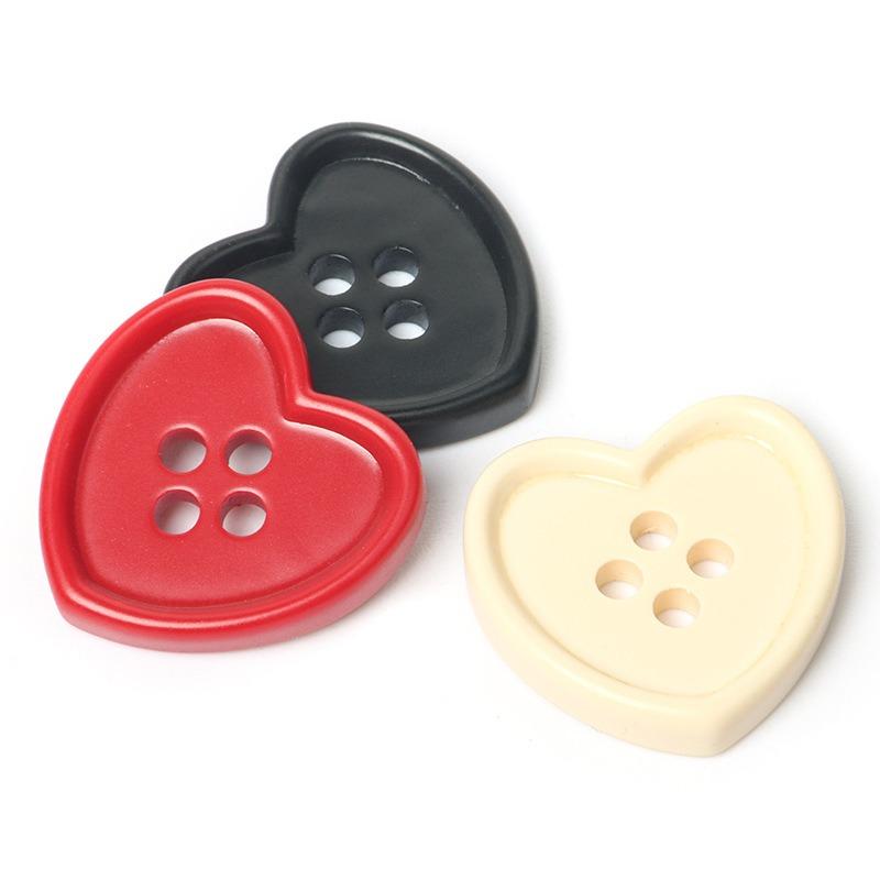 10Pcs Heart Shape Plastic Buttons for Needlework Sewing DIY Sewing Accessories Decorative Craft Supplies Clothing Sweater Button