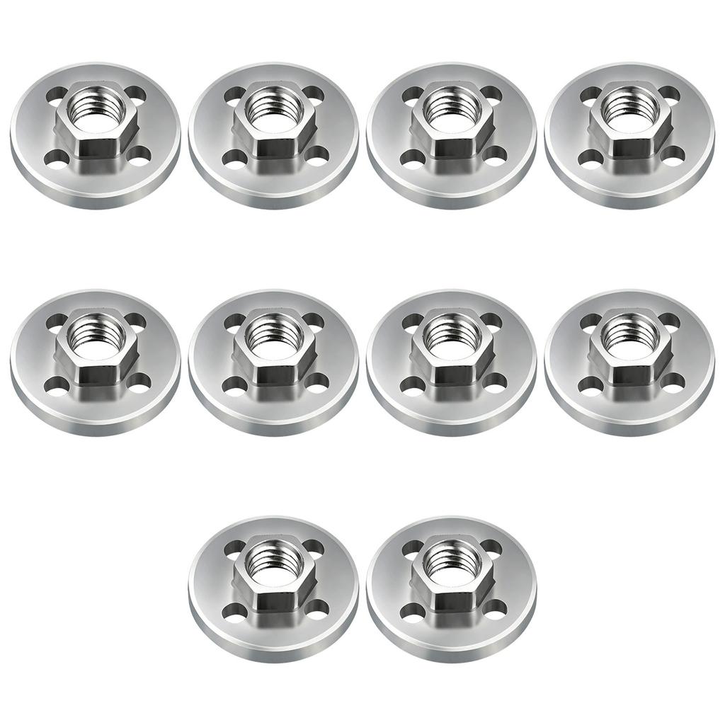 10Pieces Heavy Duty Universal Angled Grinder Backing Plates for 100mm Models Four Hole Hex Design Alloy Material Secure