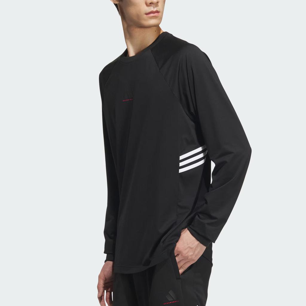 Adidas Basketball Ss24 Shooting Shirt Comfortable Round Neck Long Sleeve T-Shirt Men Tops Black JL7582