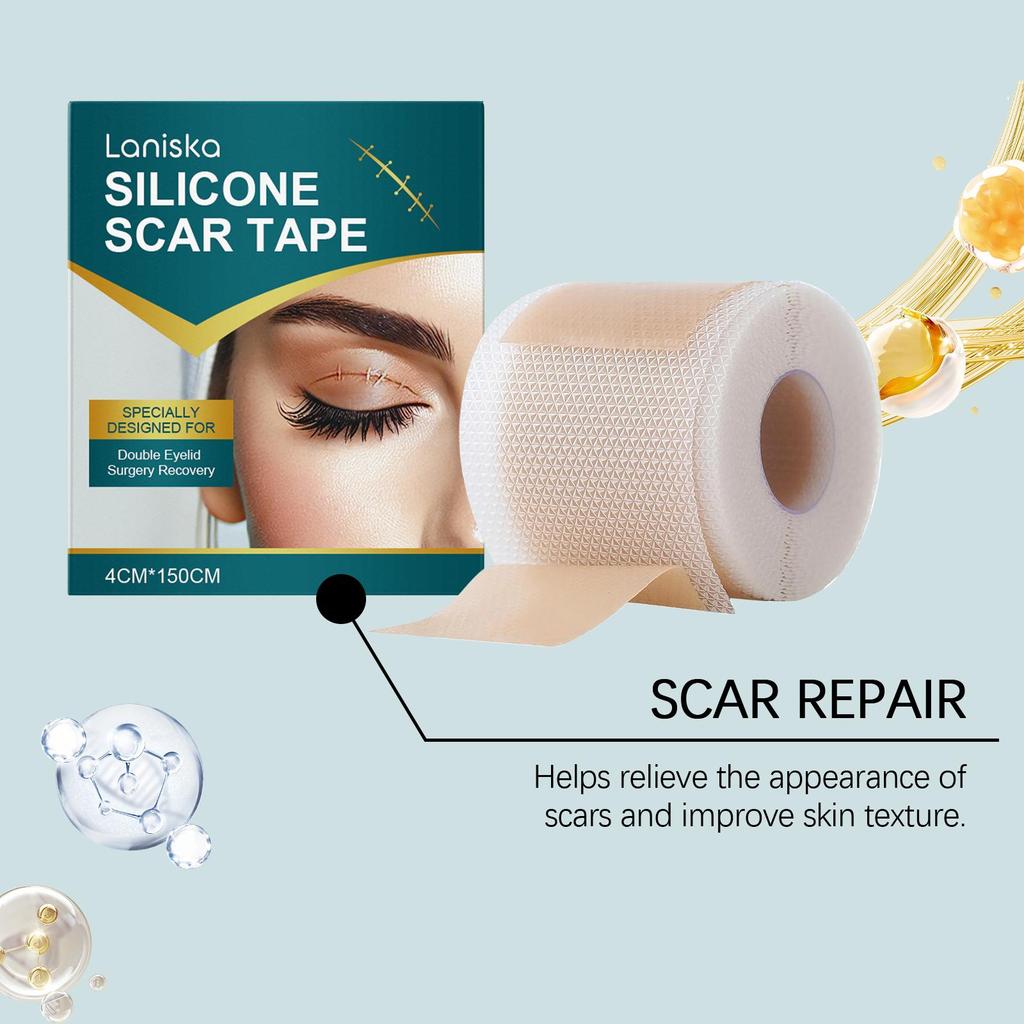 Laniska Silicone Scar Tape, 4cm×150cm, Soft & Breathable, for Scar Care & Skin Smoothing
