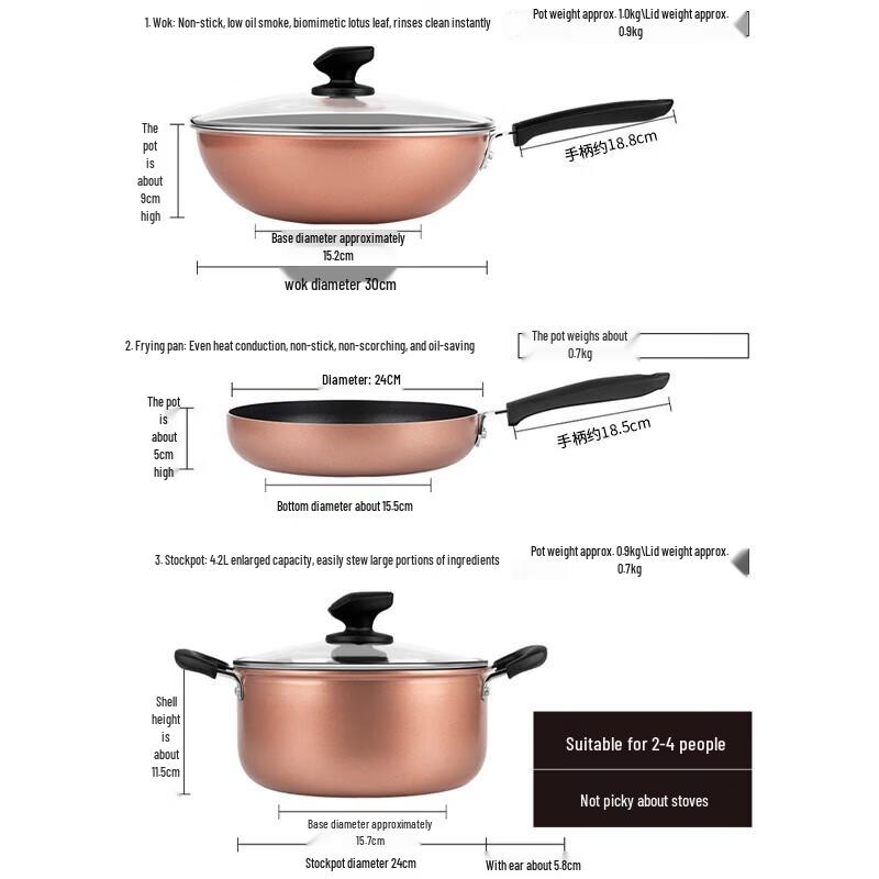 Cooker King Non-stick 3-Piece Cookware Set