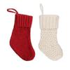 1PC Christmas Knitted Stockings Decor Festival Gift Bag Fireplace Xmas Tree Hanging Ornaments Decor Red White Christmas Sock red