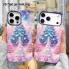 Phone Case: 2D Flat Design Suitable for iPhone 18 17 16 15 14 13 Pro Film Protective Case, Couple Style, Gradient Christmas Tree, Christmas and Hallow