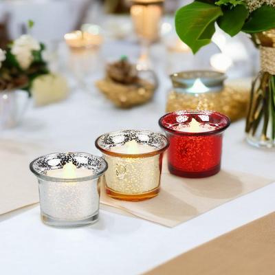 Starry Sky Electroplated Glass Candle Holder for Festive Gatherings and Parties