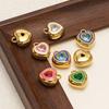 4pcs Stainless Steel Enamel Heart Zirconia Charms for DIY Jewelry Findings Necklace Pendants Bracelet Supplies Earrings Making