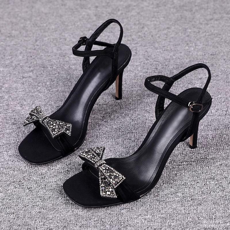 Women's Summer Sandals Ladies Luxury Elegant Black Casual Barefoot Outdoor Wedge High Heeled Open Toe Shoes For Women Trend 2025