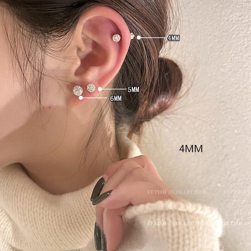 

1 шт 4/5/6 мм циркониевые серьги-гвоздики для женщинмодные двухсторонние ушные косточки гвоздики вечерние украшения аксессуары подарки 4MM
