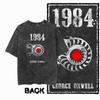 G02 Back Print Cotton Big Size 1984 Graphic Men T-shirt | Acid Washed  Streetwear Cool Vintage O-neck Men's Tee Tshirt