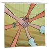 Good Friendship" Hand-in-Hand Shower Curtain – Machine Washable Polyester with Grommets, Heartwarming Bathroom Decor